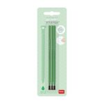 Legami - Refill per Penna Gel Cancellabile, Set 3 Pezzi, Altezza 13 cm, Inchiostro Termosensibile Verde, Punta 0,7 mm