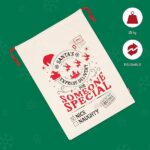 Legami - Sacco per Regali di Babbo Natale, Dimensioni 50 x 70 cm, Con Coulisse, Resistente, Riutilizzabile, Grande Borsa Per Regali di Natale - immagine 5