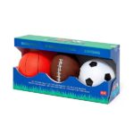 Legami - Set di 3 Mini Palloni, Mini Ball Set, 12x3,7 cm, Pallone da Calcio, Pallone da Football Americano e una Palla da Basket, tutti in Miniatura, in Plastica, Multicolor - immagine 6