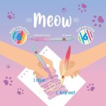 Legami - Set di 6 Pennarelli Doppia Punta Meow, 1 a Scalpello di 4 mm con Glitter e 1 rotonda di 1 mm per sovrascrivere, Inchiostro a Base di Acqua, Impugnatura triangolare, 3 x 10.9 x 1.7 cm - immagine 3