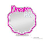 Legami - Specchio con Luce Led Effetto Neon, It's a Sign, Alimentazione Tramite Cavo Tipo-C (incluso). Base D'Appoggio Removibile e Fori di Fissaggio per Appenderelo - immagine 4