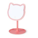 Legami - Specchio da Trucco con Luce - You Look Purrfect! - Specchietto per Truccarsi a Forma di Gatto, Luminosità e Inclinazione Regolabili, Doppia Alimentazione USB o Batterie, per Make Up