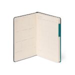 Legami - Taccuino a righe, Medium,192 Pagine, Copertina in morbido PU, in Carta certificata FSC®, Carta avorio 90 g/m², Planner mensile, Rubrica, Segnalibro, 13x21 cm, Colore Malachite Green - immagine 5