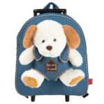 PERLETTI Borsa per la scuola materna e peluche morbido per bambini 3 4 5 anni - Zaino animale rimovibile per figli e figlia, borsa per bambini piccoli - 29 x 32 x 11 cm