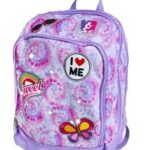 POOL OVER ZAINO SCUOLA ORGANIZZATO GIRL YOUNG PEOPLE RAINBOW GLITTER CON LED -A-