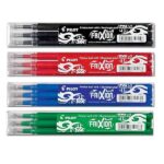 Pilot FriXion Ball Roller 0.7 Riempire la penna (set di 12, colori standard) 3 pezzi blu, nero, rosso e verde - immagine 3