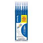 Pilot Frixion Ball BLS-FR7, Ricariche per penne a sfera FriXion Ball e FriXion Ball Clicker, punta media, blu, confezione da 6