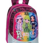 RAINBOW HIGH - Zaino Organizzato Scuola Media, Superiore e Elementare con 2 Ampi Spazi Centrali a Zip e Spallacci Regolabili, Vano Frontale a Zip e Tasche Laterali - 32x43Hx23, 31L