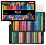 STABILO Pen 68 - Pennarello Premium - ARTY - Scatola in Metallo da 50 - Colori Assortiti