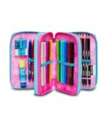 Seven, Astuccio Scuola 3 Zip LIQUID PAINT, Nero - Attrezzato con Matite, Pennarelli ecc.., Portapenne Scuola Bambino - immagine 3
