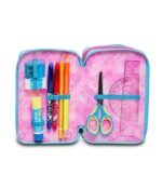 Seven, Astuccio Scuola 3 Zip LIQUID PAINT, Nero - Attrezzato con Matite, Pennarelli ecc.., Portapenne Scuola Bambino - immagine 4