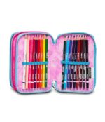 Seven, Astuccio Scuola 3 Zip LIQUID PAINT, Nero - Attrezzato con Matite, Pennarelli ecc.., Portapenne Scuola Bambino - immagine 6
