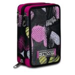 Seven Astuccio Scuola 3 Zip, Rosa Fantasia a Cuori, Glamheart Girl, Portapenne Triplo Scomparto con Matite, Penne e Colori, Accessori Zaino, Scuola, Bambina Ragazza