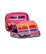 Seven Astuccio Scuola Speed Case, Nero Viola Fucsia, Draft Heart, Portapenne Mono Scomparto Con Plance Amovibili e Penne, Matite, Colori, Accessori Zaino, Elementari, Medie, Bambina - immagine 3