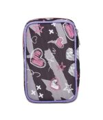 Seven Astuccio Scuola Speed Case, Nero Viola Fucsia, Draft Heart, Portapenne Mono Scomparto Con Plance Amovibili e Penne, Matite, Colori, Accessori Zaino, Elementari, Medie, Bambina - immagine 8