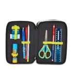 Seven Juventus Astuccio Scuola 3 Zip, Nero, Portapenne Triplo Scomparto Completo Di Penne, Matite, Colori, Scuola Elementare, Bambino, Calcio - immagine 4
