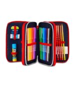 Seven Spiderman Astuccio Scuola 3 Zip, Blu, Portapenne Triplo Scomparto Completo Di Penne, Matite, Colori, Accessori Zaino, Scuole Elementari, Bambino - immagine 3