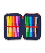 Seven Spiderman Astuccio Scuola 3 Zip, Blu, Portapenne Triplo Scomparto Completo Di Penne, Matite, Colori, Accessori Zaino, Scuole Elementari, Bambino - immagine 5