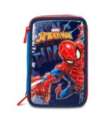 Seven Spiderman Astuccio Scuola 3 Zip, Blu, Portapenne Triplo Scomparto Completo Di Penne, Matite, Colori, Accessori Zaino, Scuole Elementari, Bambino - immagine 7