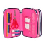 TOKIDOKI - Astuccio Scuola Ufficiale Tokidoki, Astuccio 3 Scomparti Bambina con Set Cancelleria, Penna Cancellabile Blu e Rossa ed Etichette Portanome Adesive, Pratica Chiusura a Zip, 20x13Hx7 cm - immagine 4