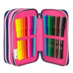 TOKIDOKI - Astuccio Scuola Ufficiale Tokidoki, Astuccio 3 Scomparti Bambina con Set Cancelleria, Penna Cancellabile Blu e Rossa ed Etichette Portanome Adesive, Pratica Chiusura a Zip, 20x13Hx7 cm - immagine 5